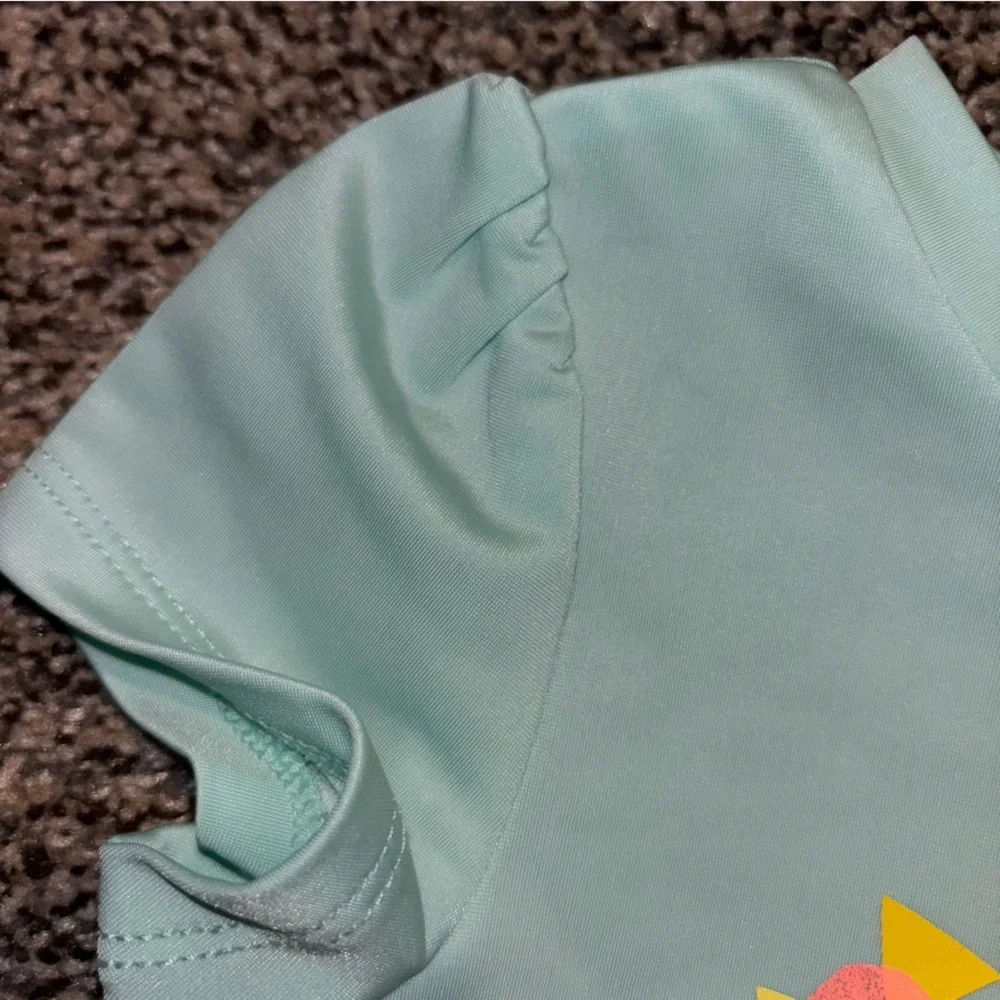 Cat & Jack ~ Teal Swim Shirt Cover Up UV Protectant with Sun Graphic 2T NWOT